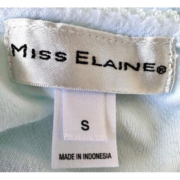 Miss Elaine Maxi Nightgown Small Blue Fleece Embroidered Flowers Lace Buttons - Picture 12 of 12